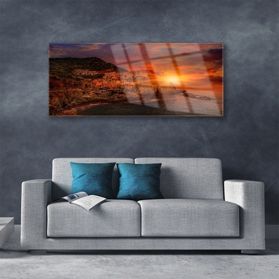 Acrylglasbilder Meer Stadt Sonne Landschaft