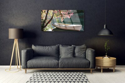 Acrylglasbilder Boot Baum Landschaft