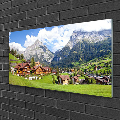 Acrylglasbilder Häuser Gebirge Landschaft