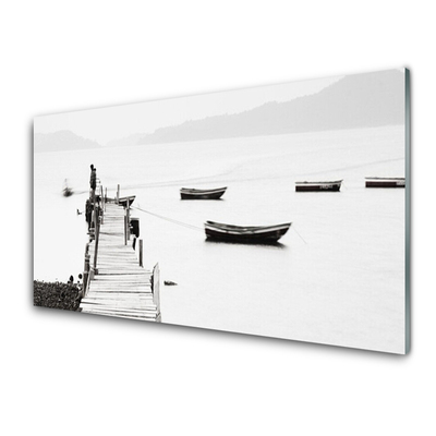Acrylglasbilder Brücke Boote Architektur