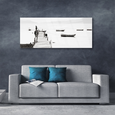 Acrylglasbilder Brücke Boote Architektur