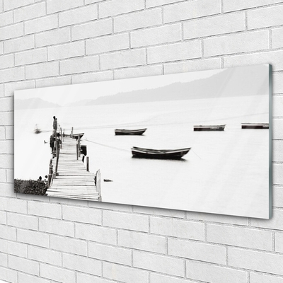 Acrylglasbilder Brücke Boote Architektur