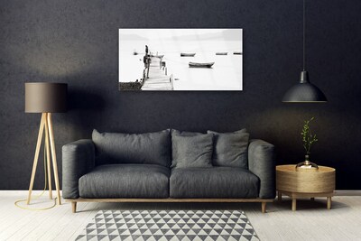 Acrylglasbilder Brücke Boote Architektur