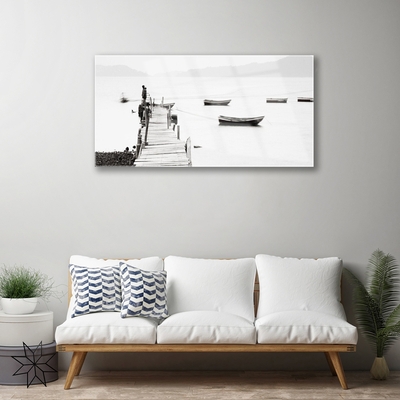 Acrylglasbilder Brücke Boote Architektur