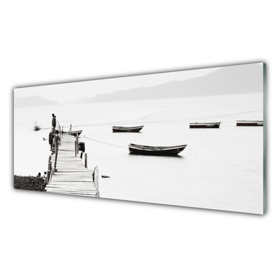 Acrylglasbilder Brücke Boote Architektur
