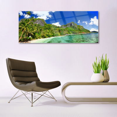 Acrylglasbilder Strand Gebirge Landschaft