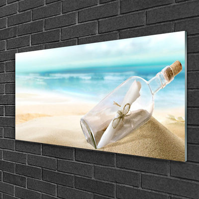 Acrylglasbilder Strand Flasche Kunst