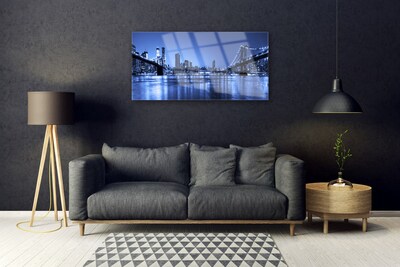 Glasbild aus Plexiglas® Stadt Brücke Architektur