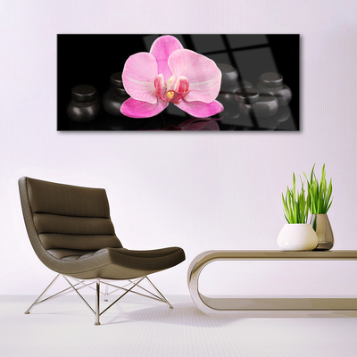 Glasbild aus Plexiglas® Blumen Steine Pflanzen