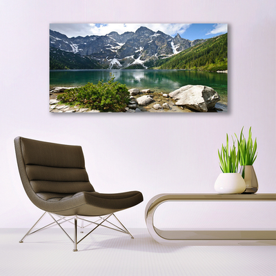 Glasbild aus Plexiglas® See Gebirge Landschaft