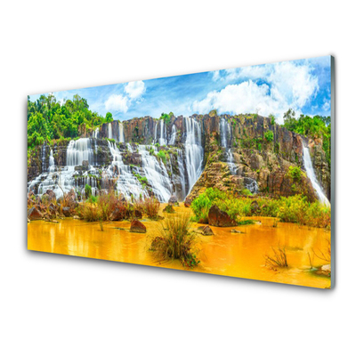 Glasbild aus Plexiglas® Wasserfall Natur