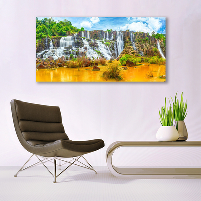 Glasbild aus Plexiglas® Wasserfall Natur
