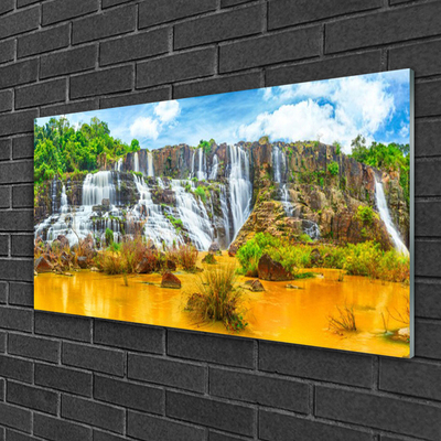 Glasbild aus Plexiglas® Wasserfall Natur