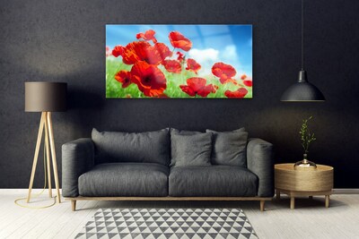 Glasbild aus Plexiglas® Mohnblumen Pflanzen