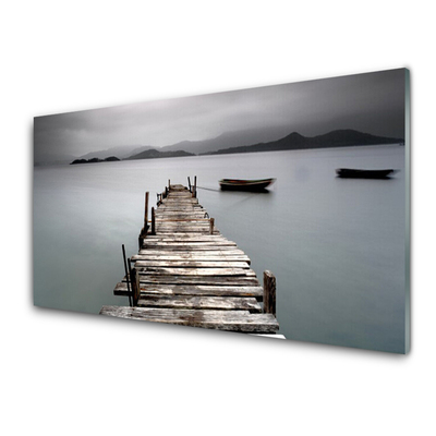 Glasbild aus Plexiglas® Brücke Meer Architektur