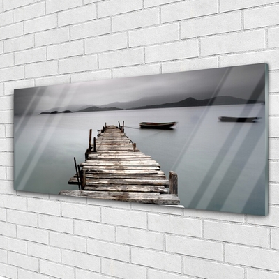 Glasbild aus Plexiglas® Brücke Meer Architektur