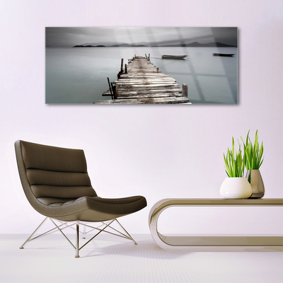 Glasbild aus Plexiglas® Brücke Meer Architektur