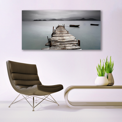 Glasbild aus Plexiglas® Brücke Meer Architektur