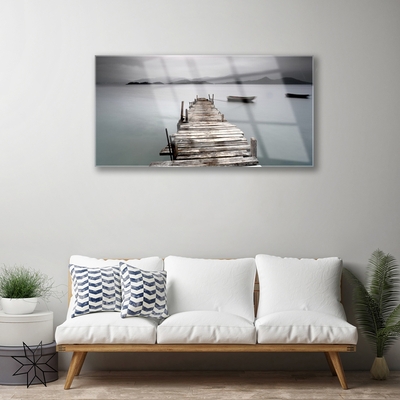 Glasbild aus Plexiglas® Brücke Meer Architektur