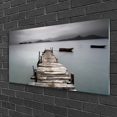 Glasbild aus Plexiglas® Brücke Meer Architektur