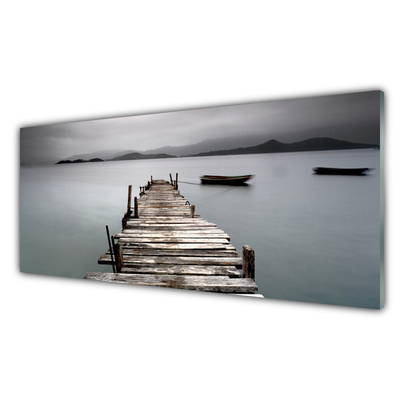 Glasbild aus Plexiglas® Brücke Meer Architektur