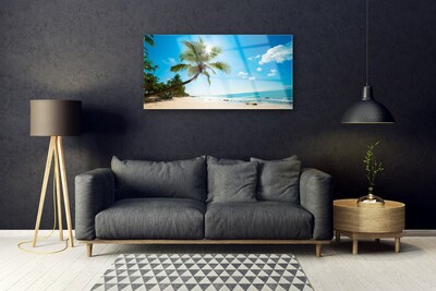 Glasbild aus Plexiglas® Palme Strand Meer Landschaft