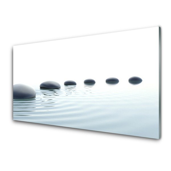 Glasbild aus Plexiglas® Steine Wasser Kunst