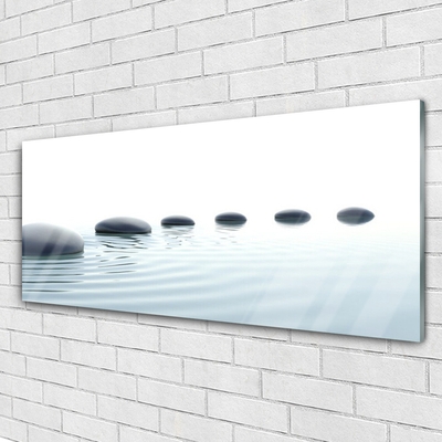 Glasbild aus Plexiglas® Steine Wasser Kunst