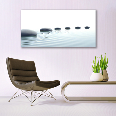 Glasbild aus Plexiglas® Steine Wasser Kunst