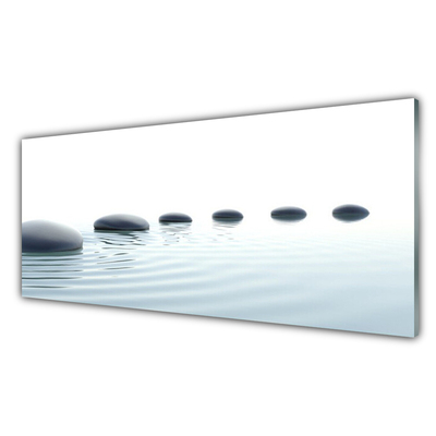 Glasbild aus Plexiglas® Steine Wasser Kunst