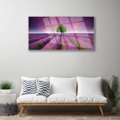 Glasbild aus Plexiglas® Wiese Baum Natur