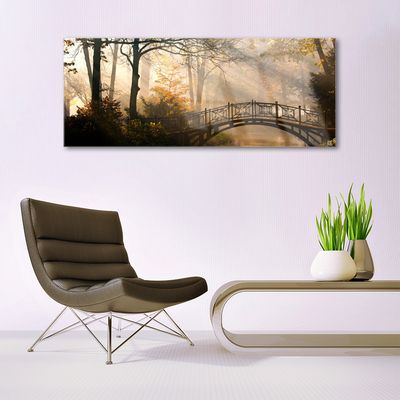 Glasbild aus Plexiglas® Wald Brücke Architektur