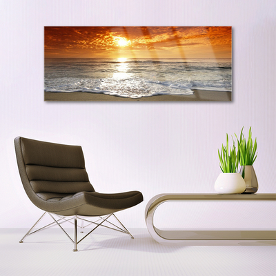 Glasbild aus Plexiglas® Meer Sonne Landschaft