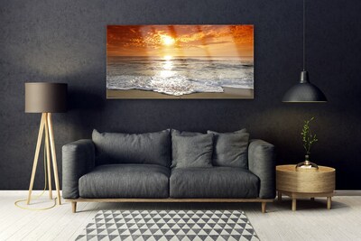 Glasbild aus Plexiglas® Meer Sonne Landschaft