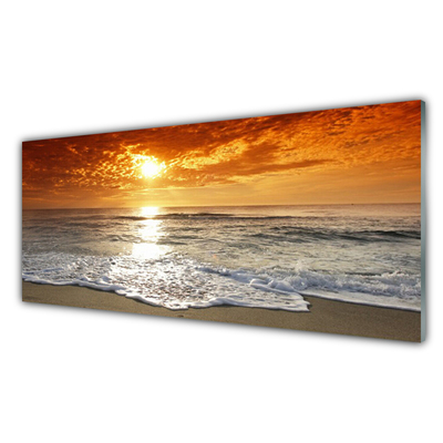 Glasbild aus Plexiglas® Meer Sonne Landschaft
