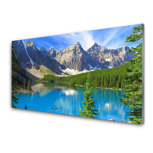 Glasbild aus Plexiglas® See Gebirge Wald Landschaft