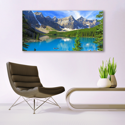 Glasbild aus Plexiglas® See Gebirge Wald Landschaft