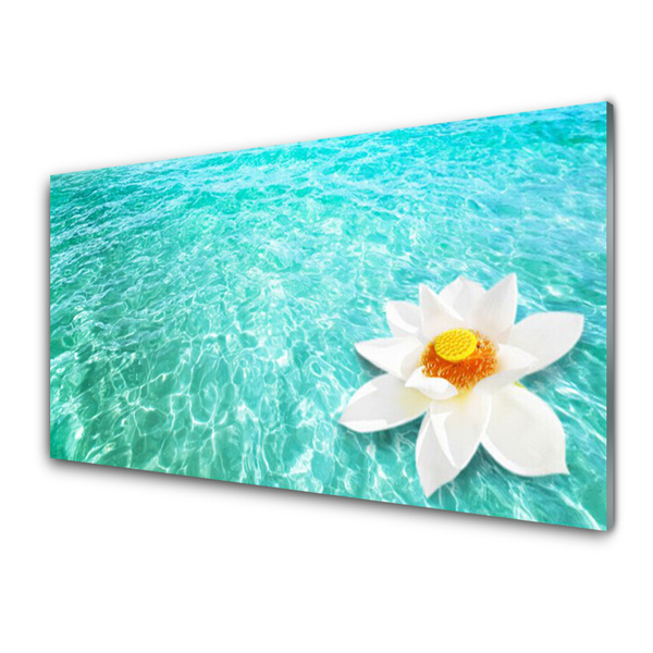 Glasbild aus Plexiglas® Wasser Blume Kunst