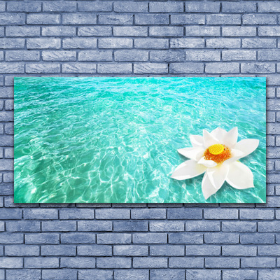 Glasbild aus Plexiglas® Wasser Blume Kunst