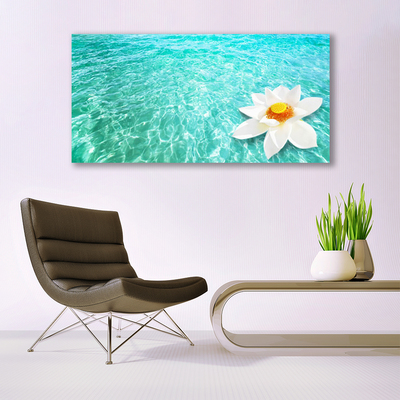 Glasbild aus Plexiglas® Wasser Blume Kunst