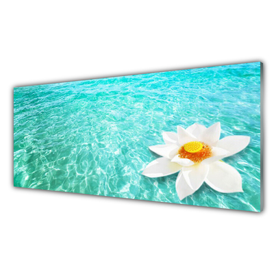 Glasbild aus Plexiglas® Wasser Blume Kunst