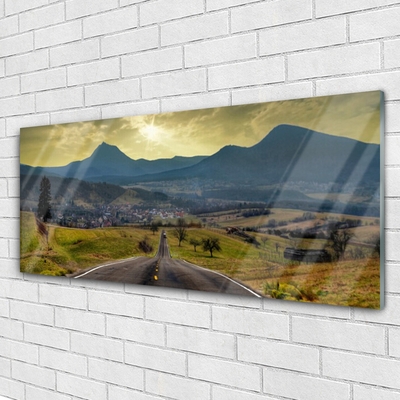 Glasbild aus Plexiglas® Straße Gebirge Landschaft