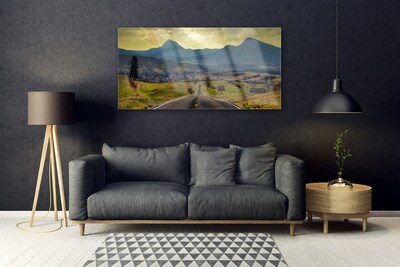 Glasbild aus Plexiglas® Straße Gebirge Landschaft