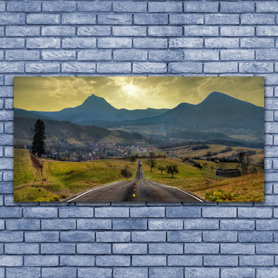 Glasbild aus Plexiglas® Straße Gebirge Landschaft