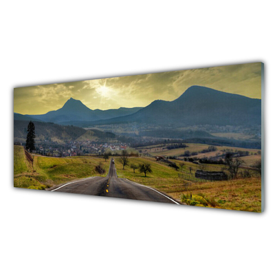 Glasbild aus Plexiglas® Straße Gebirge Landschaft