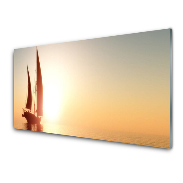 Glasbild aus Plexiglas® Boot Landschaft