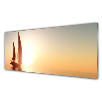 Glasbild aus Plexiglas® Boot Landschaft
