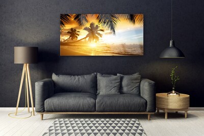 Glasbild aus Plexiglas® Strand Palmen Meer Landschaft