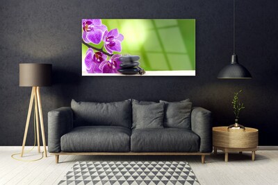 Glasbild aus Plexiglas® Blumen Steine Pflanzen