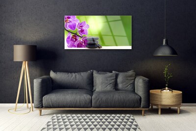 Glasbild aus Plexiglas® Blumen Steine Pflanzen